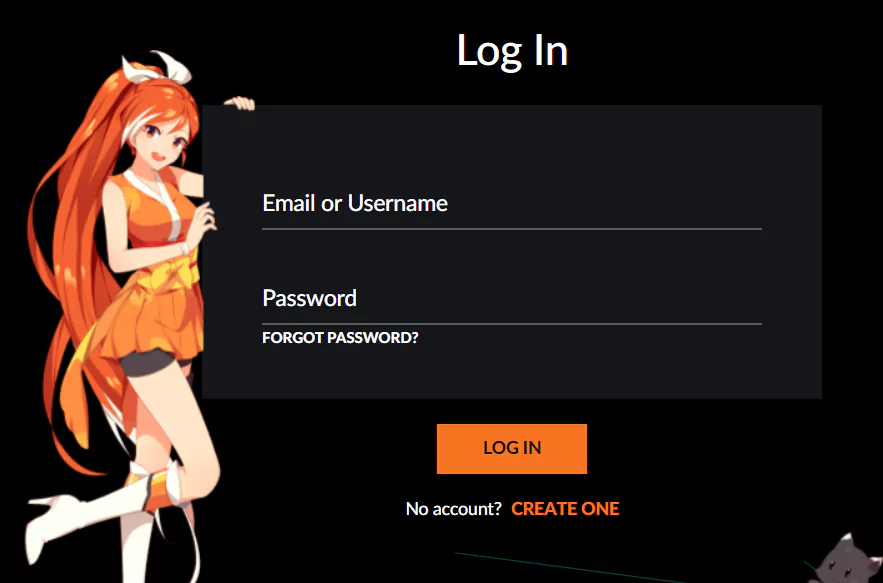 Anime Awards Login Page